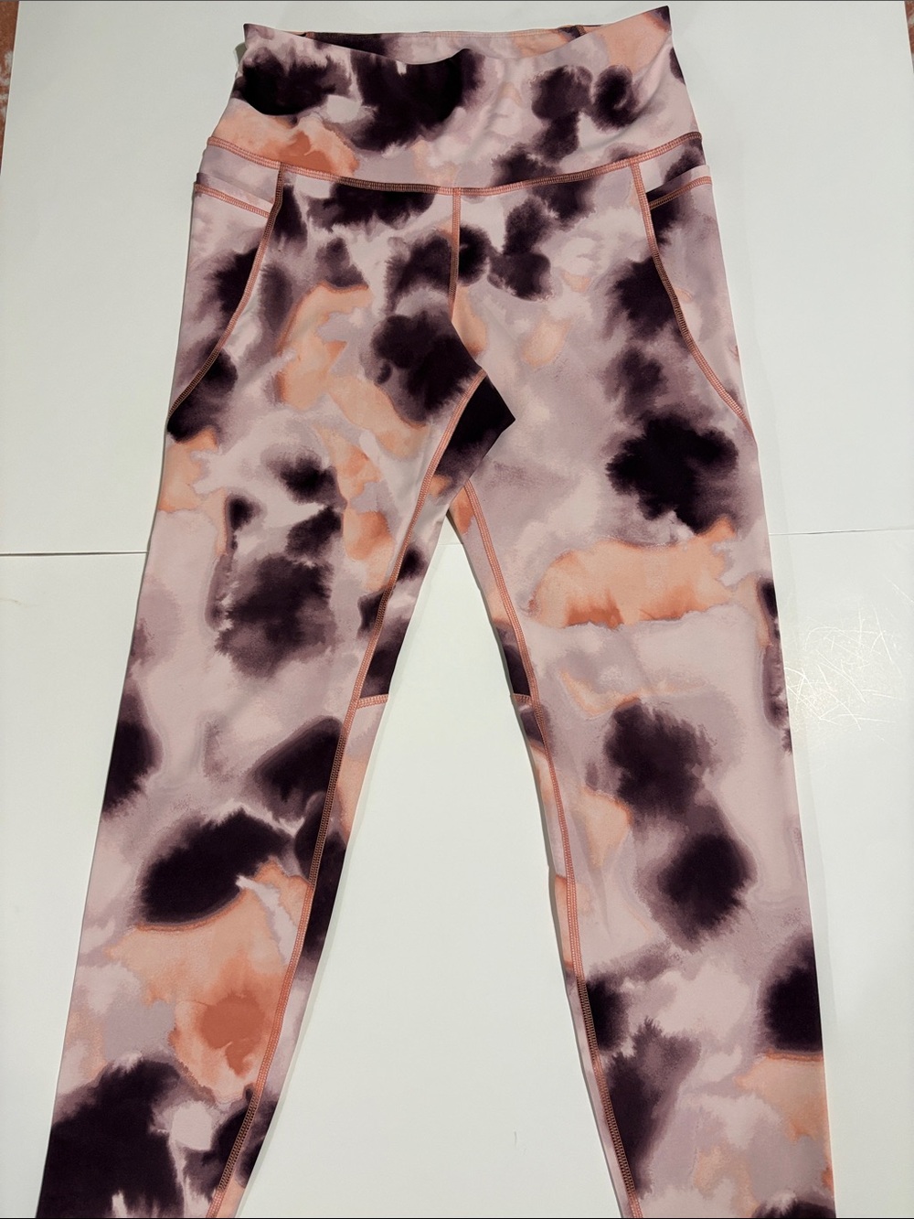 Old Navy Elevate Go Dry Women’s Tie-Dye Active Leggings - Pink & Peach